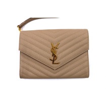 Saint Laurent Cassandre Flap Pouch Pelle Beige