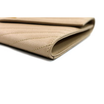 Saint Laurent Cassandre Flap Pouch Pelle Beige