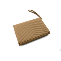 Saint Laurent Cassandre Flap Pouch Pelle Beige