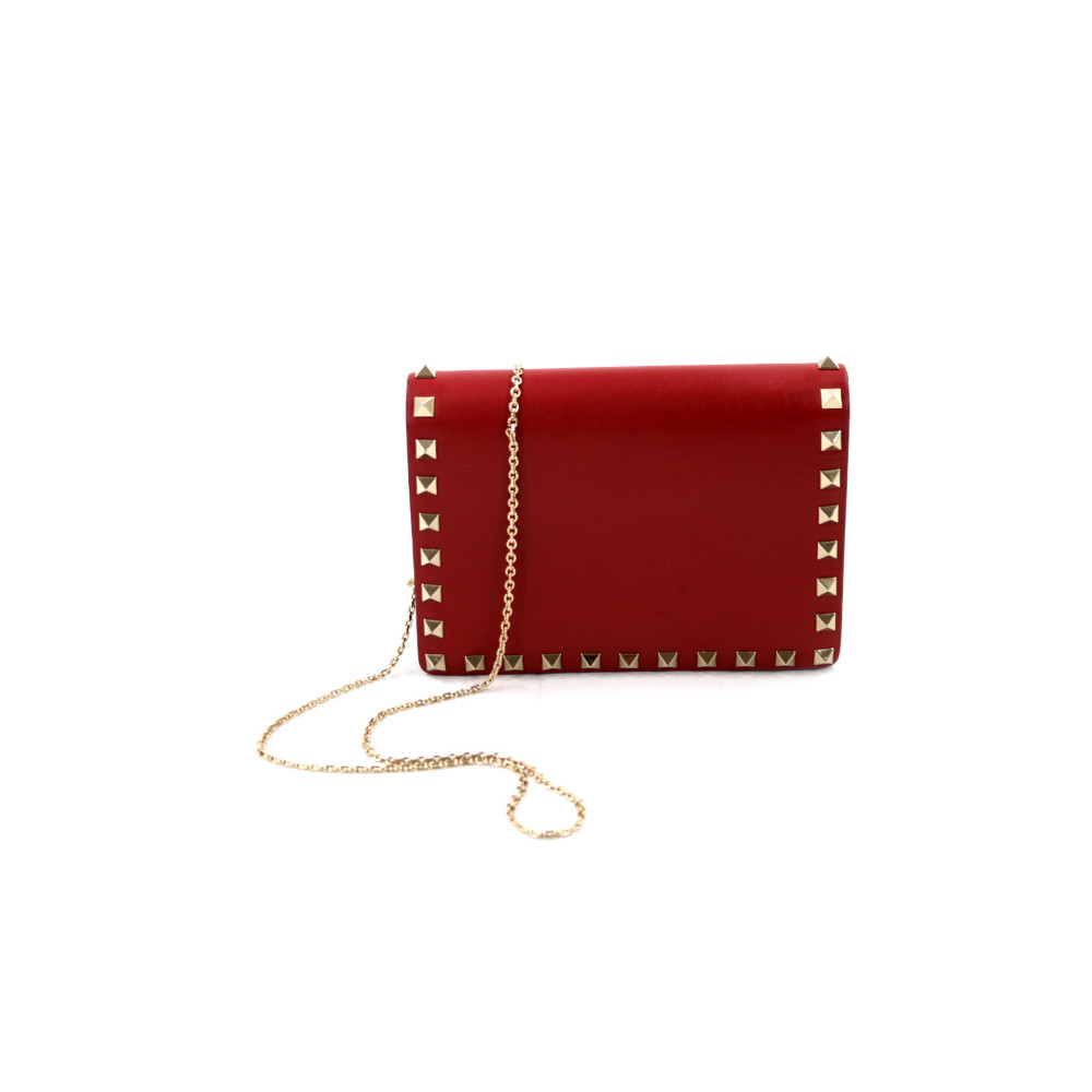 Valentino Wallet On Chain Pelle Rossa