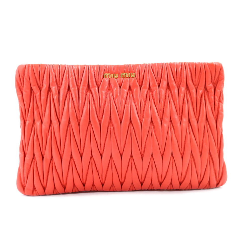 Miu Miu Clutch Matelasse Arancio