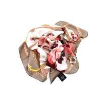 Gucci Foulard Seta Beige e Multicolor