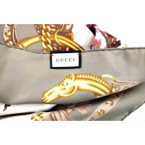 Gucci Foulard Seta Beige e Multicolor