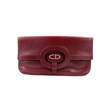 Dior Pochette Vintage Pelle Bordeaux