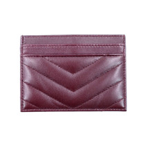 Saint Laurent Portacarte Pelle Bordeaux