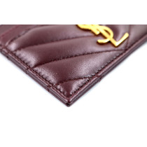 Saint Laurent Portacarte Pelle Bordeaux