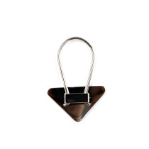 Prada Portachiavi Ottone Argento e Nero
