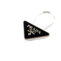 Prada Portachiavi Ottone Argento e Nero