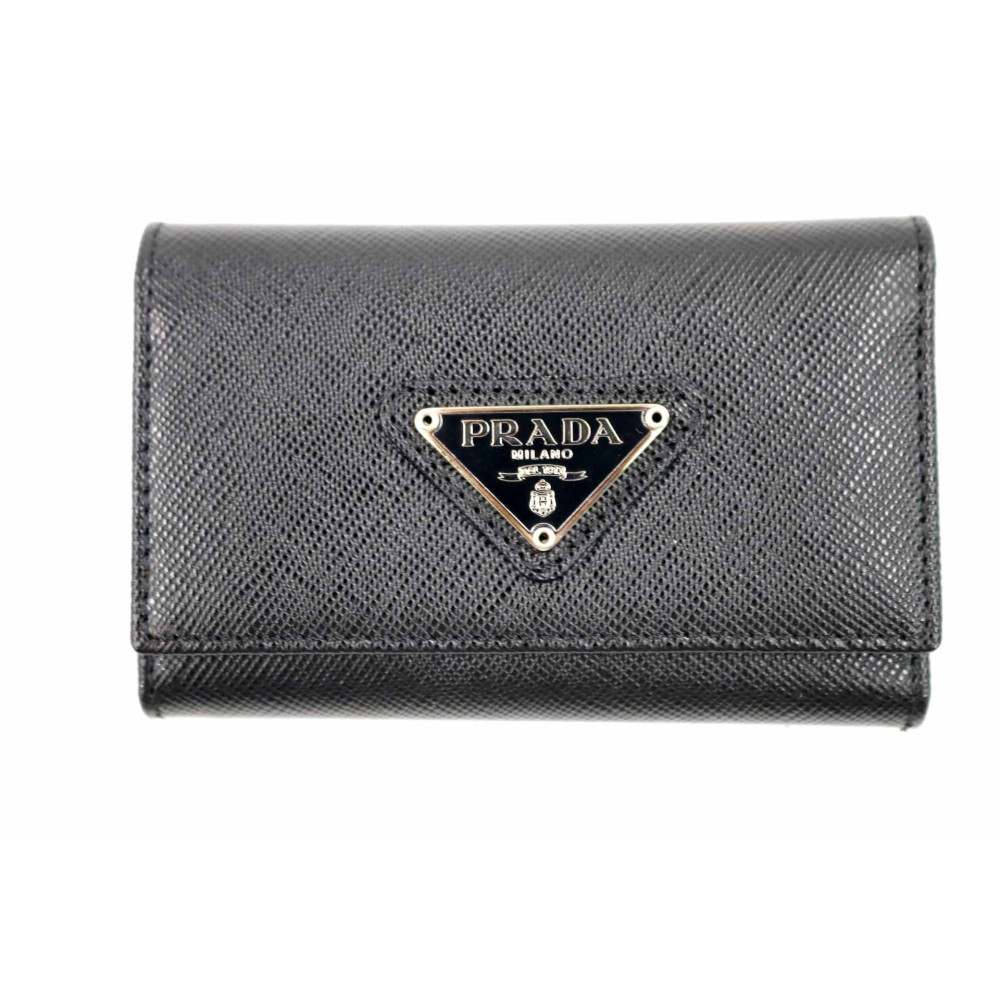 Prada Portachiavi Pelle Saffiano Nero