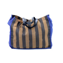 Fendi Shopping Tessuto Blu e Marrone