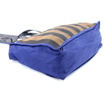 Fendi Shopping Tessuto Blu e Marrone