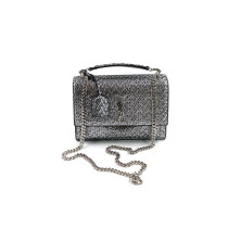 Saint Laurent Sunset Tessuto Nero e Argento