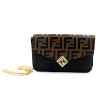 Fendi Woc Diamonds Pelle di Vitello Nera e Marrone