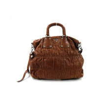 Prada Shopping Goffrata Pelle Marrone
