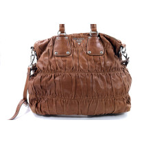 Prada Shopping Goffrata Pelle Marrone