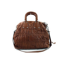 Prada Shopping Goffrata Pelle Marrone