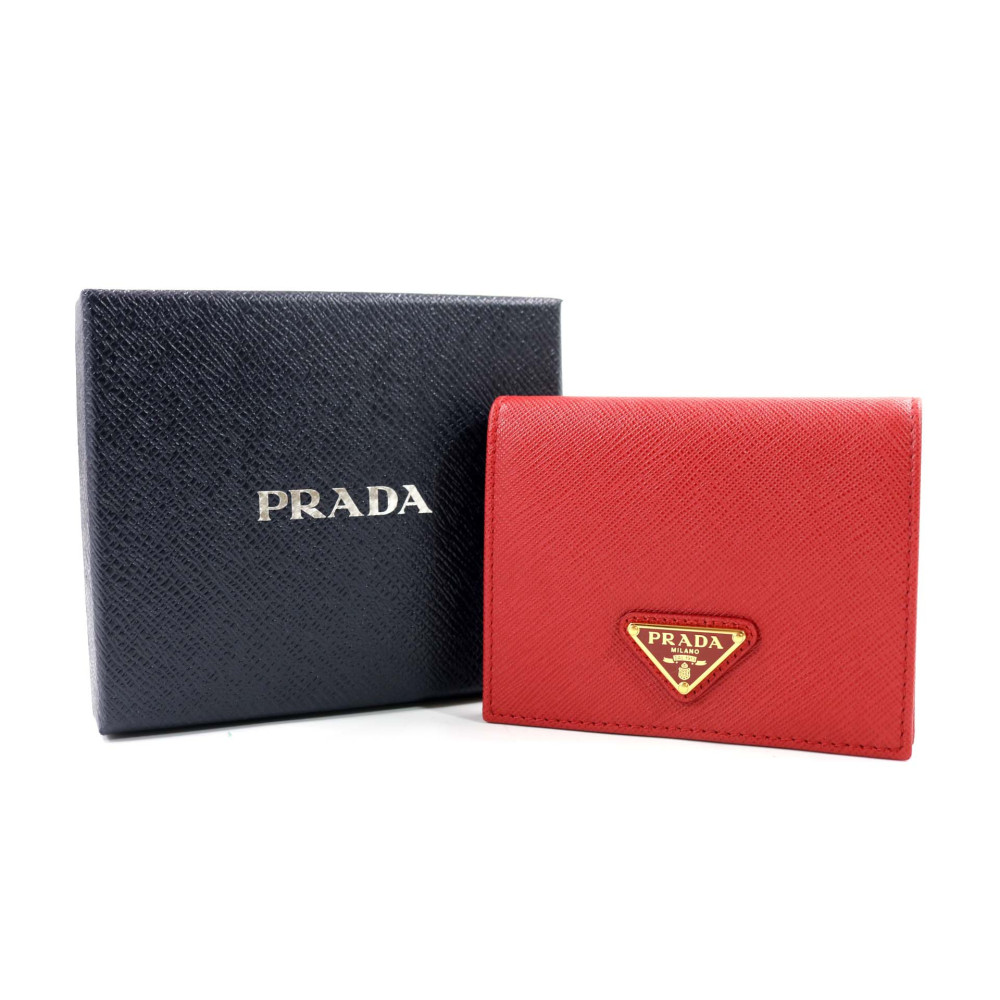 Prada Portafoglio Piccolo Pelle Saffiano Fuoco