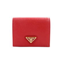 Prada Portafoglio Piccolo Pelle Saffiano Fuoco