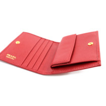 Prada Portafoglio Piccolo Pelle Saffiano Fuoco