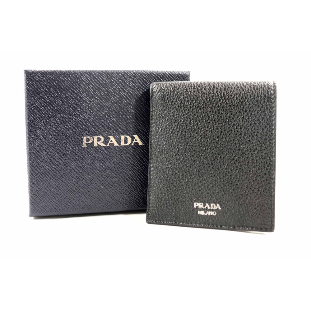 Prada Portafoglio Pelle Nera Argento