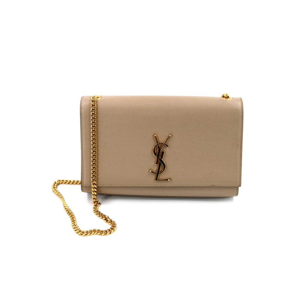 Saint Laurent Kate Media Pelle Beige