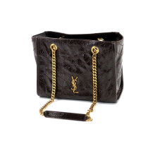 Saint Laurent Niki Shopping Pelle Marrone Scuro