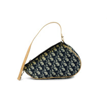 Dior Saddle Vintage Tela Oblique Blu