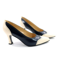 Valentino Decollete Pelle Blu e Panna