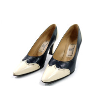Valentino Decollete Pelle Blu e Panna