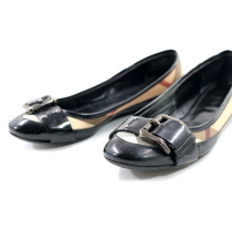Burberry Ballerine Check Beige e Pelle Nera