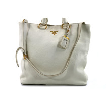 Prada Shopping Pelle Bianca