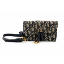 Dior Marsupio Saddle Tela Oblique Blu