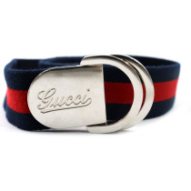 Gucci Cintura Tela Blu e Rossa