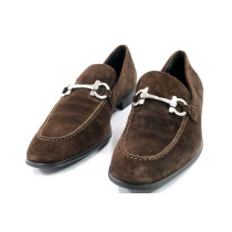 Ferragamo Mocassini Pelle Scamosciata Marrone
