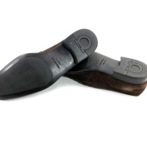Ferragamo Mocassini Pelle Scamosciata Marrone