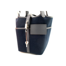Hermes Picotin Lock 18 Pocket Tela e Pelle Blu