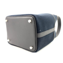 Hermes Picotin Lock 18 Pocket Tela e Pelle Blu