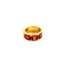 Louis Vuitton Anello Nanogram Enamel Metallo Rosa