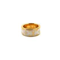 Louis Vuitton Anello Nanogram Enamel Metallo Bianco