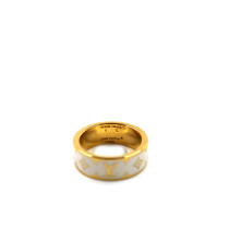 Louis Vuitton Anello Nanogram Enamel Metallo Bianco