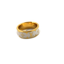 Louis Vuitton Anello Nanogram Enamel Metallo Bianco