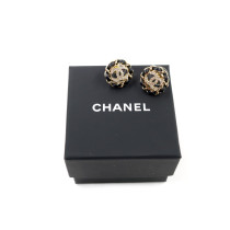 Chanel Orecchini Acciaio Nero e Champagne