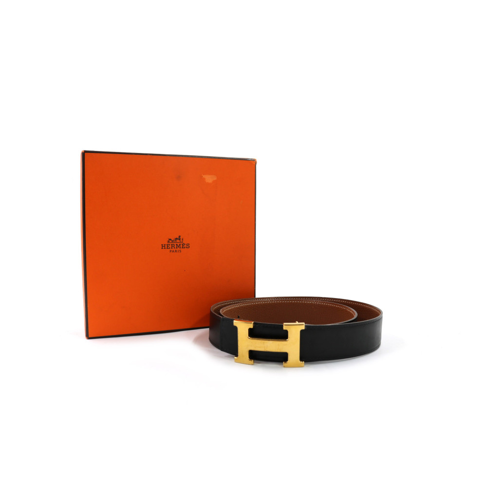 Hermes Cintura Pelle Nera e Marrone