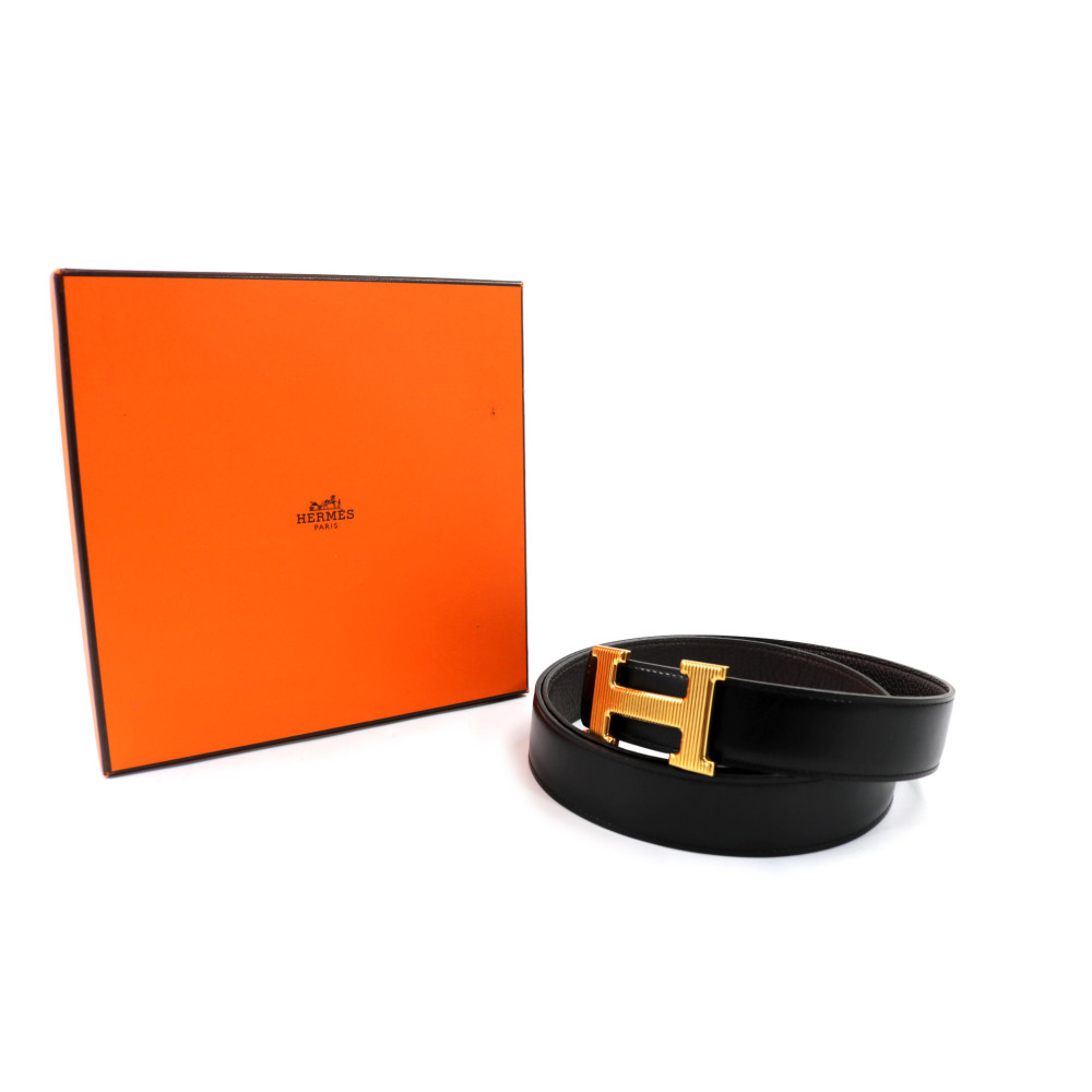 Hermes Cintura Pelle Nera e Marrone