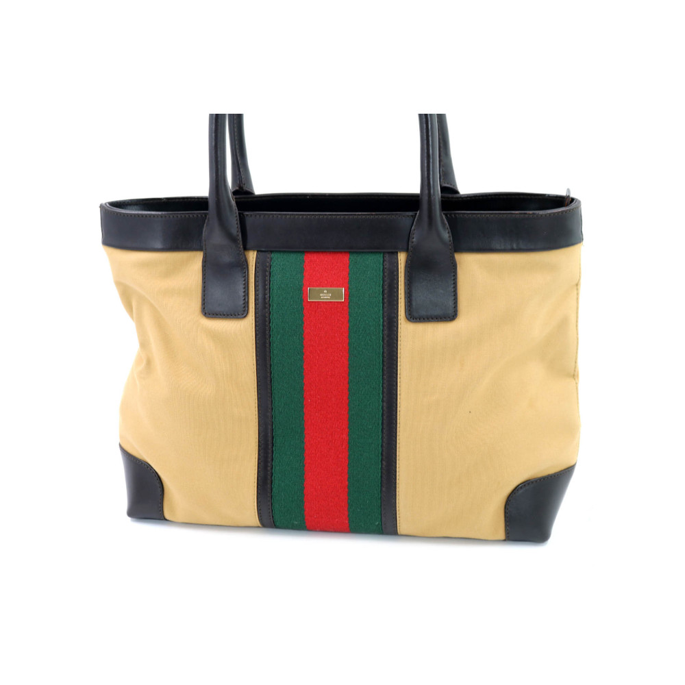 Gucci Sherry Line Vintage Tela Beige