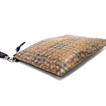 Burberry Pochette Tela e Plastica Marrone