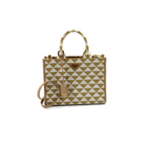 Prada Tote Symbole Tessuto Beige