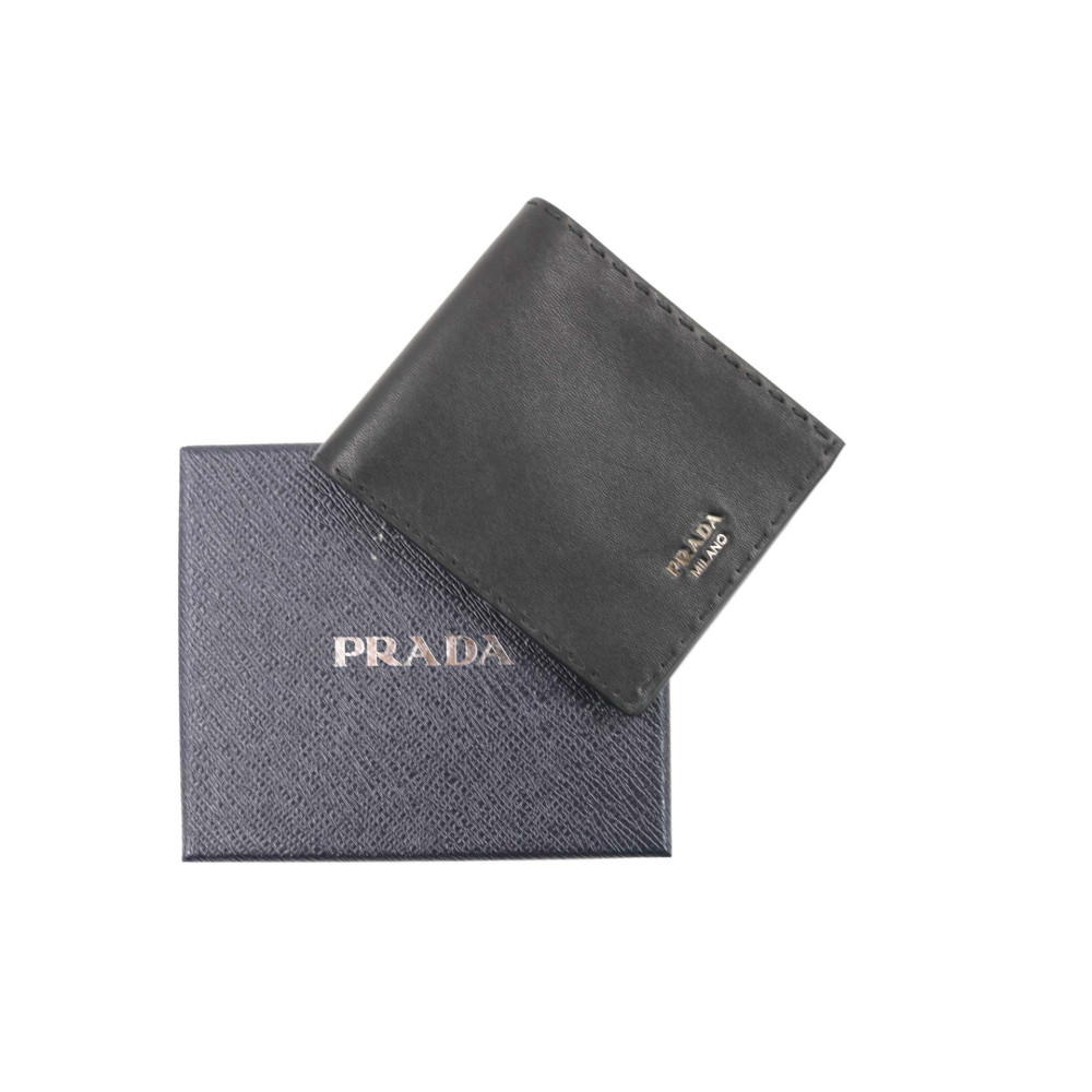 Prada Portafoglio Pelle Anticata Nera
