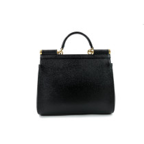 Dolce & Gabbana Sicily Media Pelle Saffiano Nera