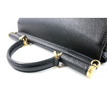 Dolce & Gabbana Sicily Media Pelle Saffiano Nera